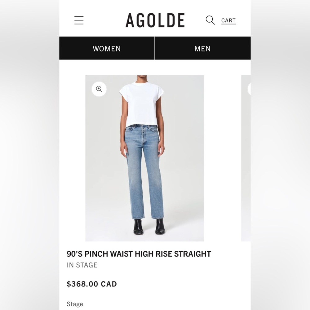 AGOLDE 90's Pinch Waist High Rise Straight Jeans in Light Blue 24